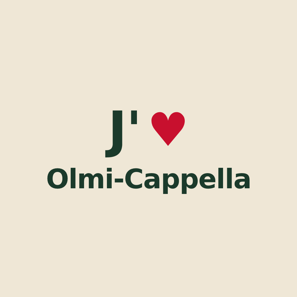 Tote bag personnalisé Olmi-Cappella — design J'aime Olmi-Cappella