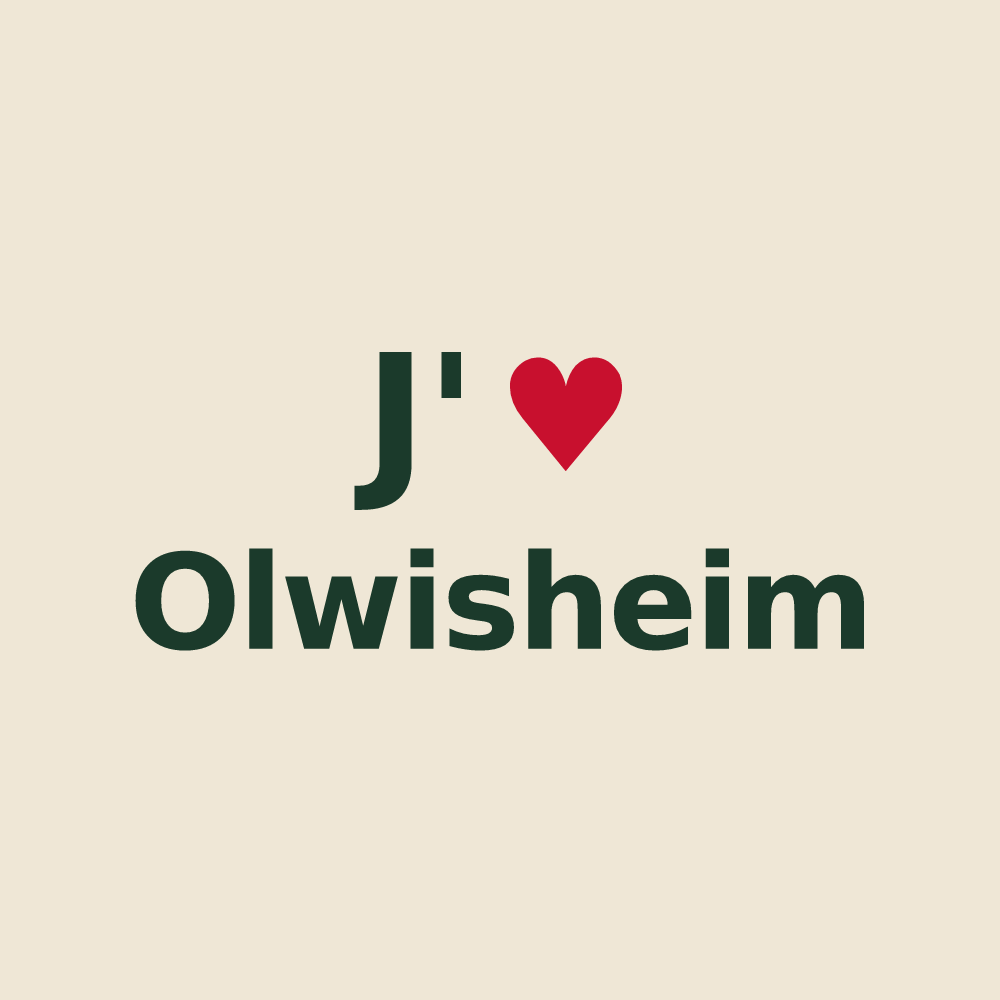 Tote bag personnalisé Olwisheim — design J'aime Olwisheim
