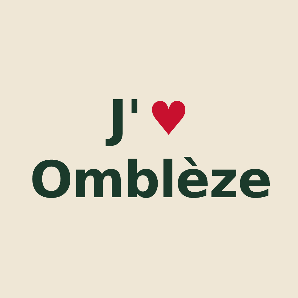 Tote bag personnalisé Omblèze — design J'aime Omblèze