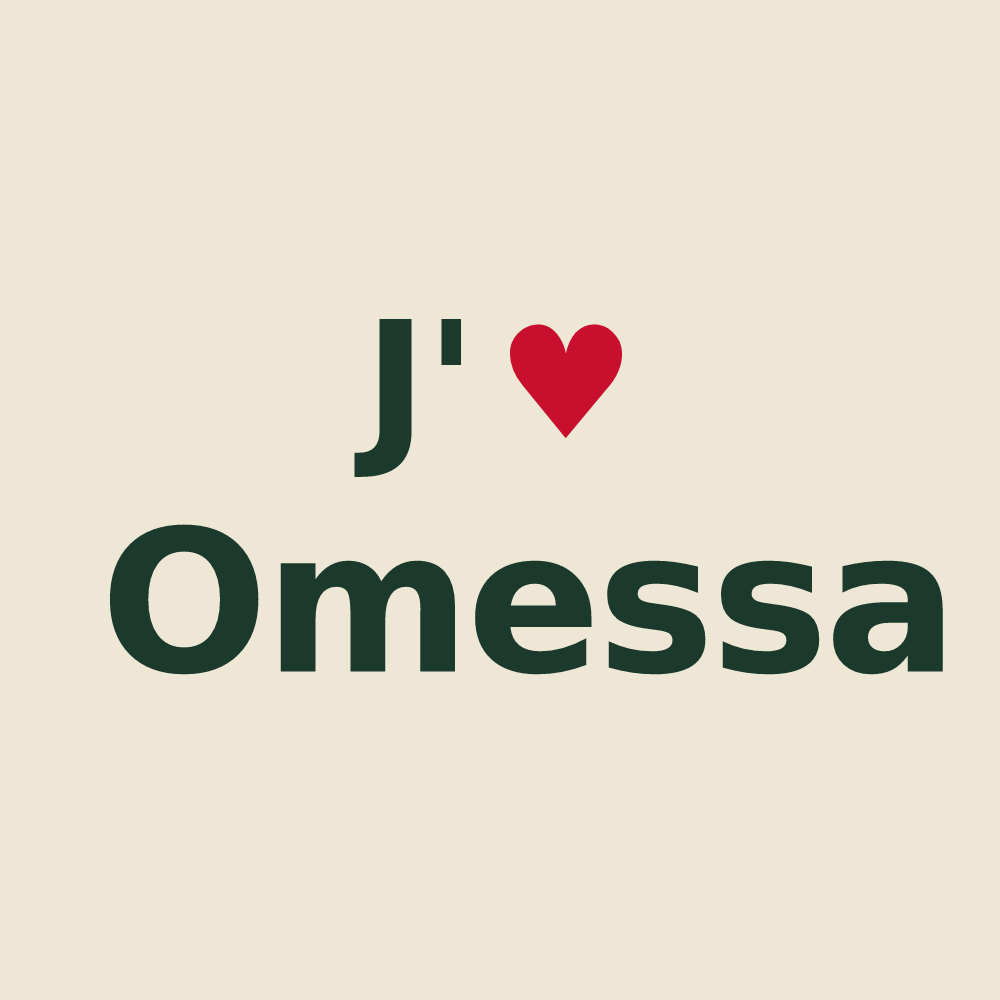 Tote bag personnalisé Omessa — design J'aime Omessa