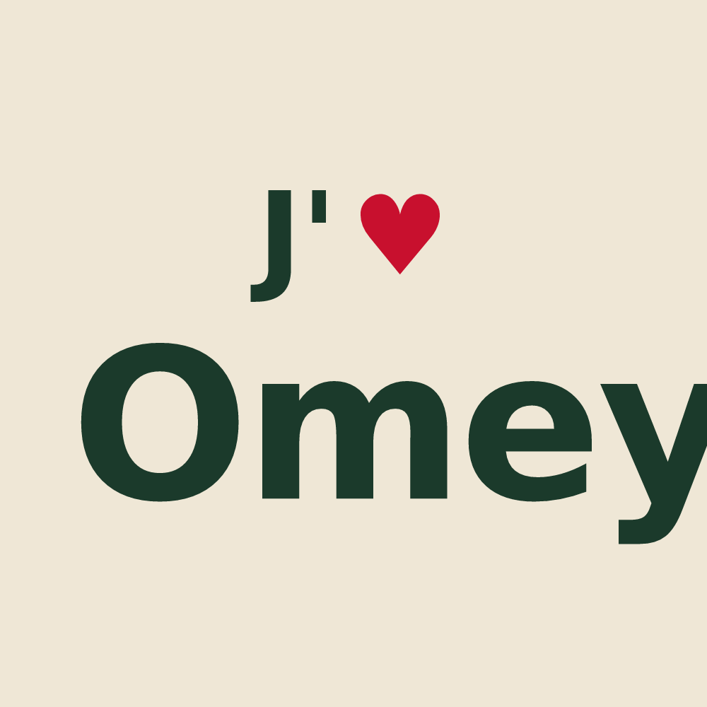 Tote bag personnalisé Omey — design J'aime Omey