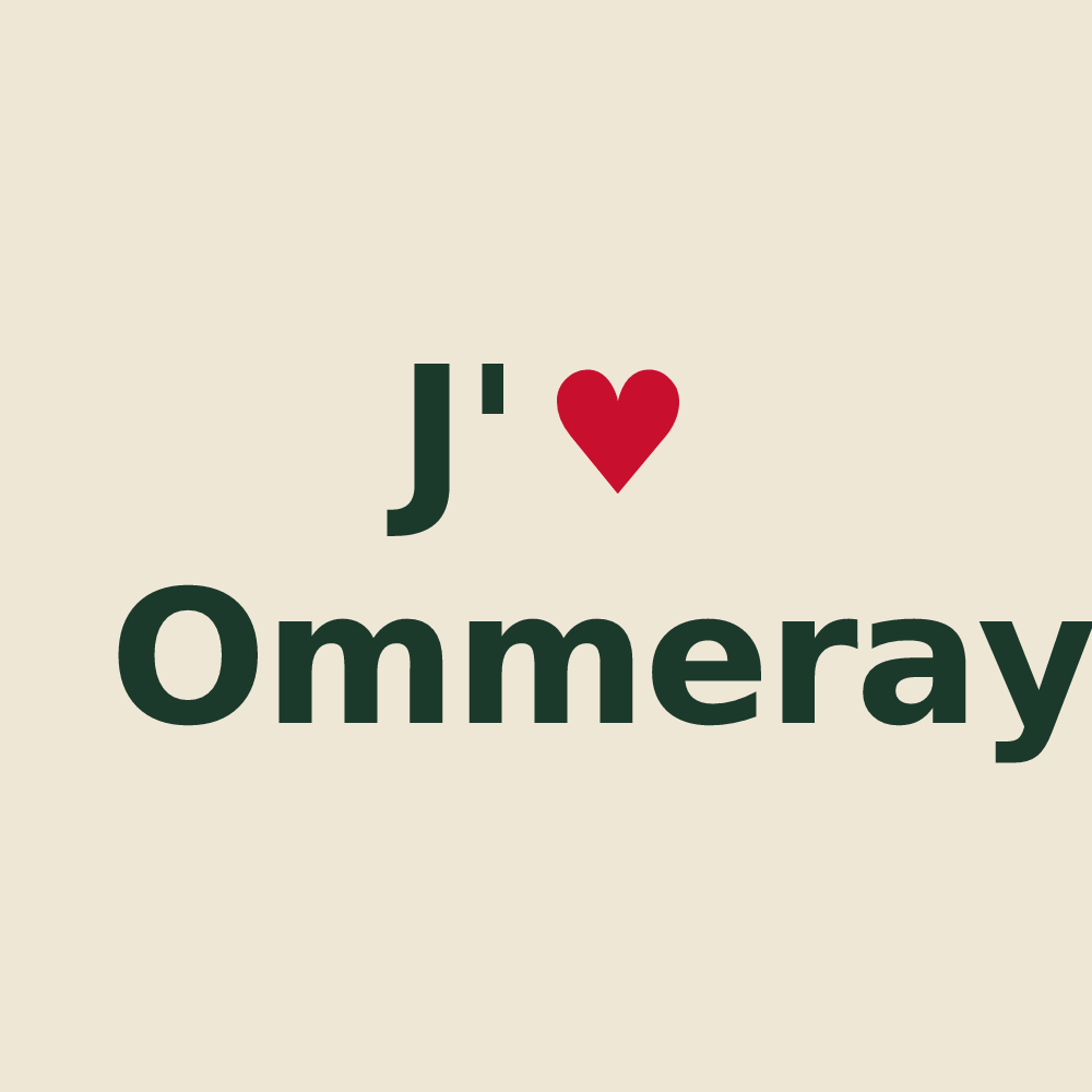 Tote bag personnalisé Ommeray — design J'aime Ommeray