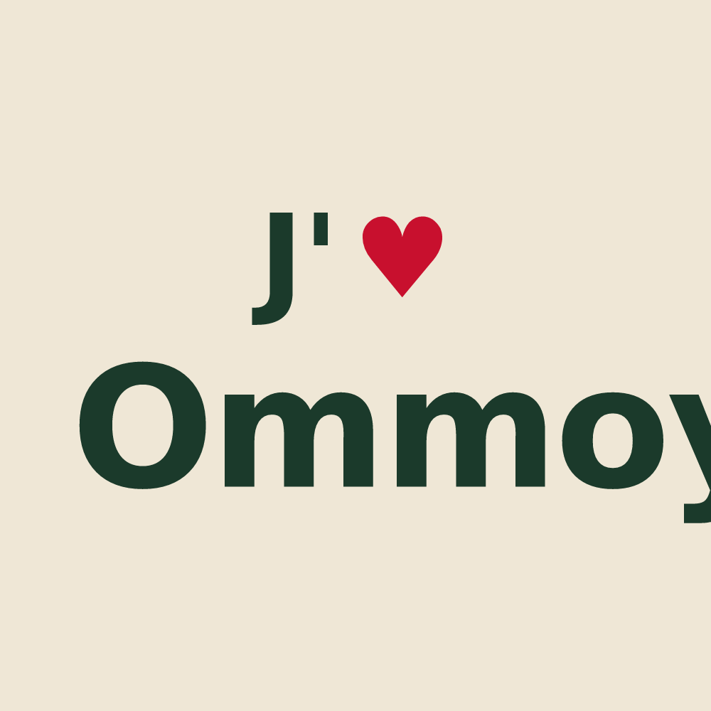 Tote bag personnalisé Ommoy — design J'aime Ommoy