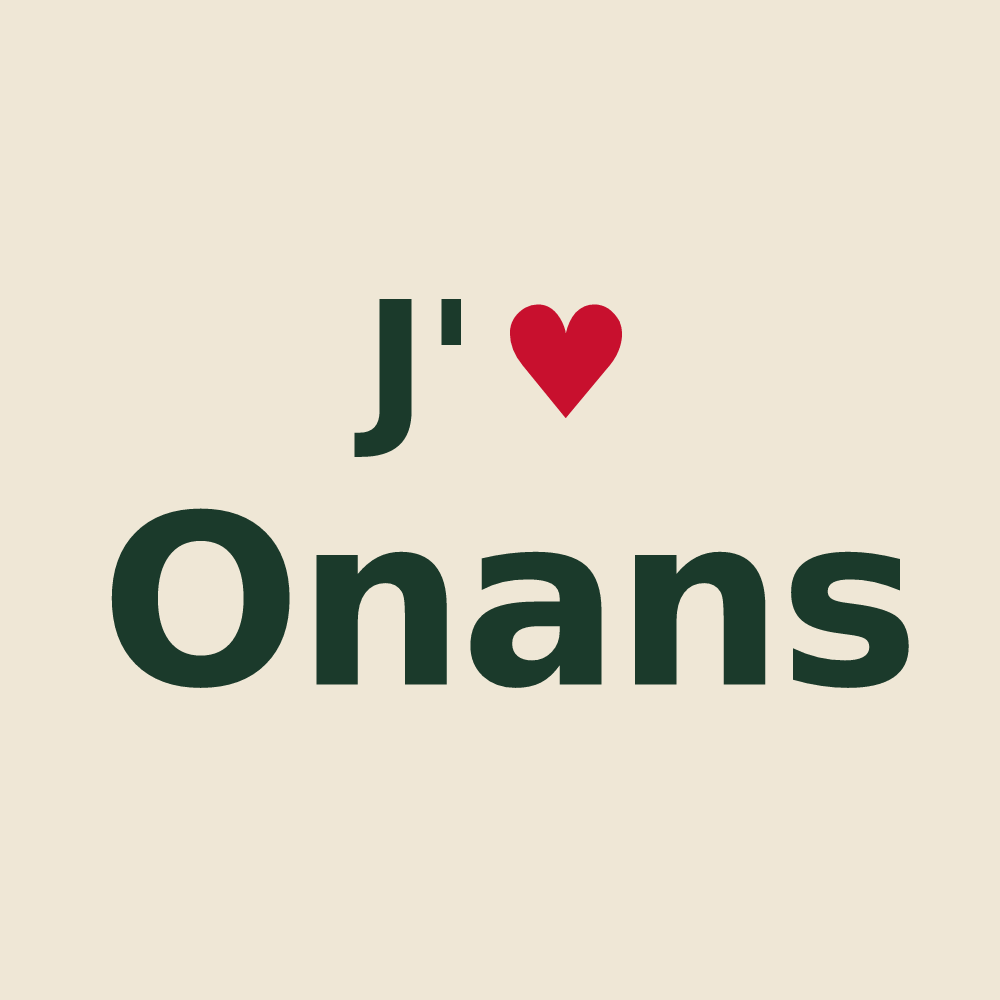 Tote bag personnalisé Onans — design J'aime Onans