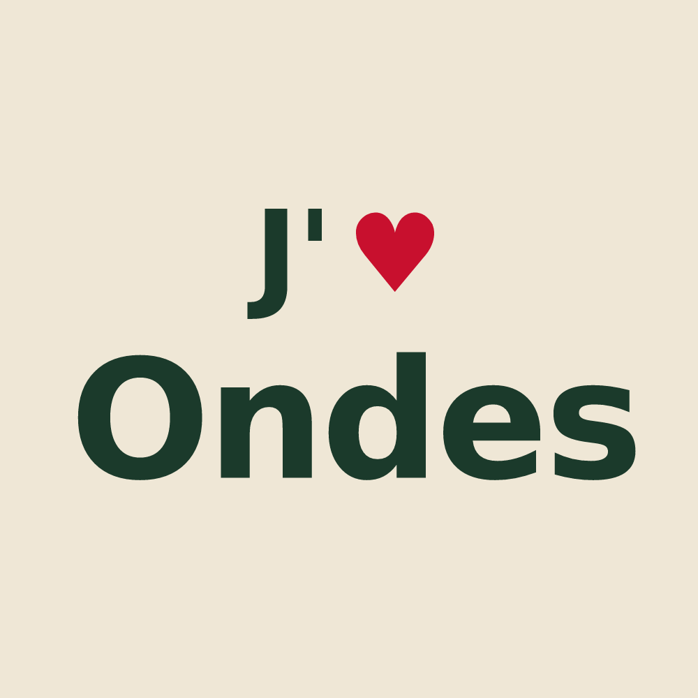 Tote bag personnalisé Ondes — design J'aime Ondes
