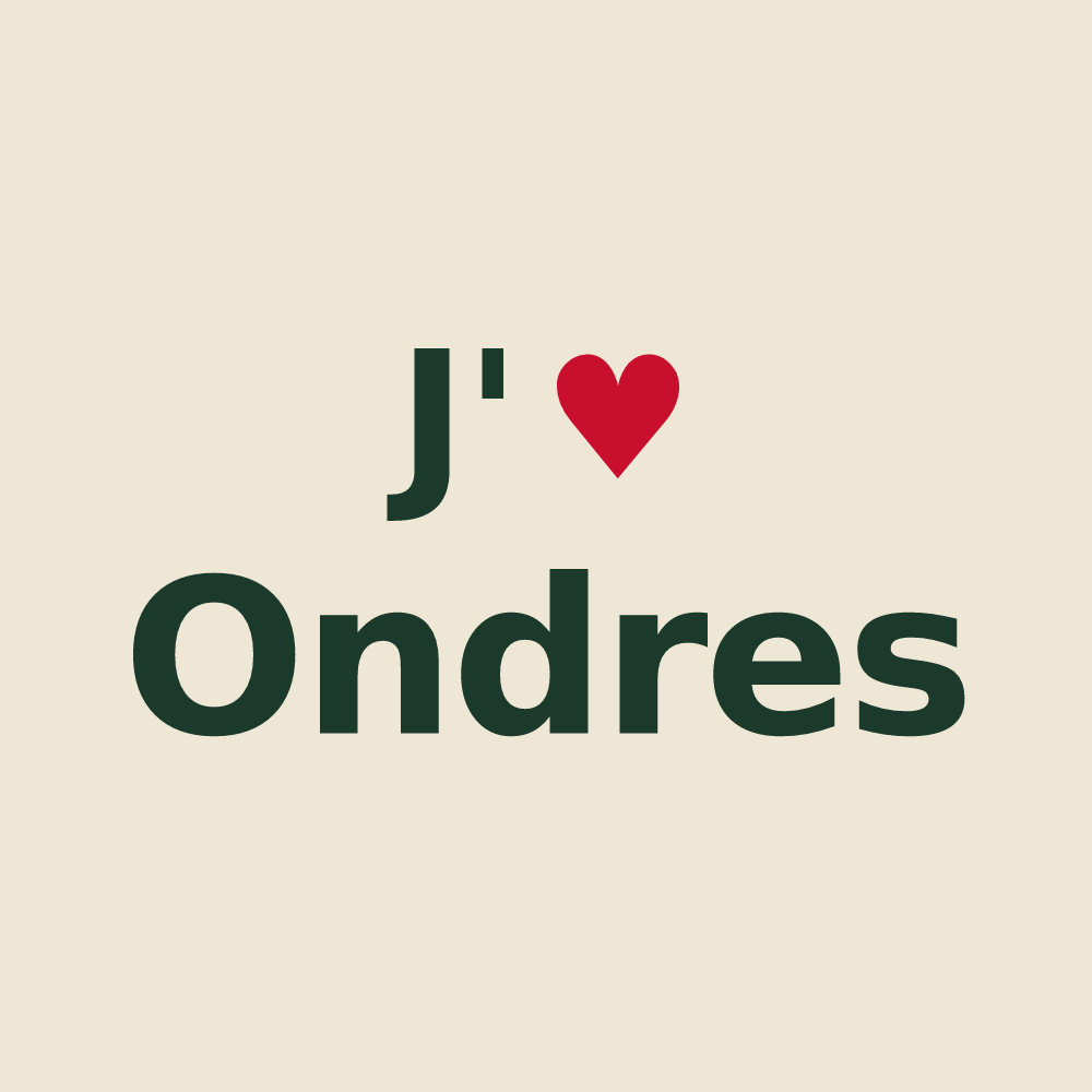 Tote bag personnalisé Ondres — design « J'aime Ondres » imprimé sur le tote bag