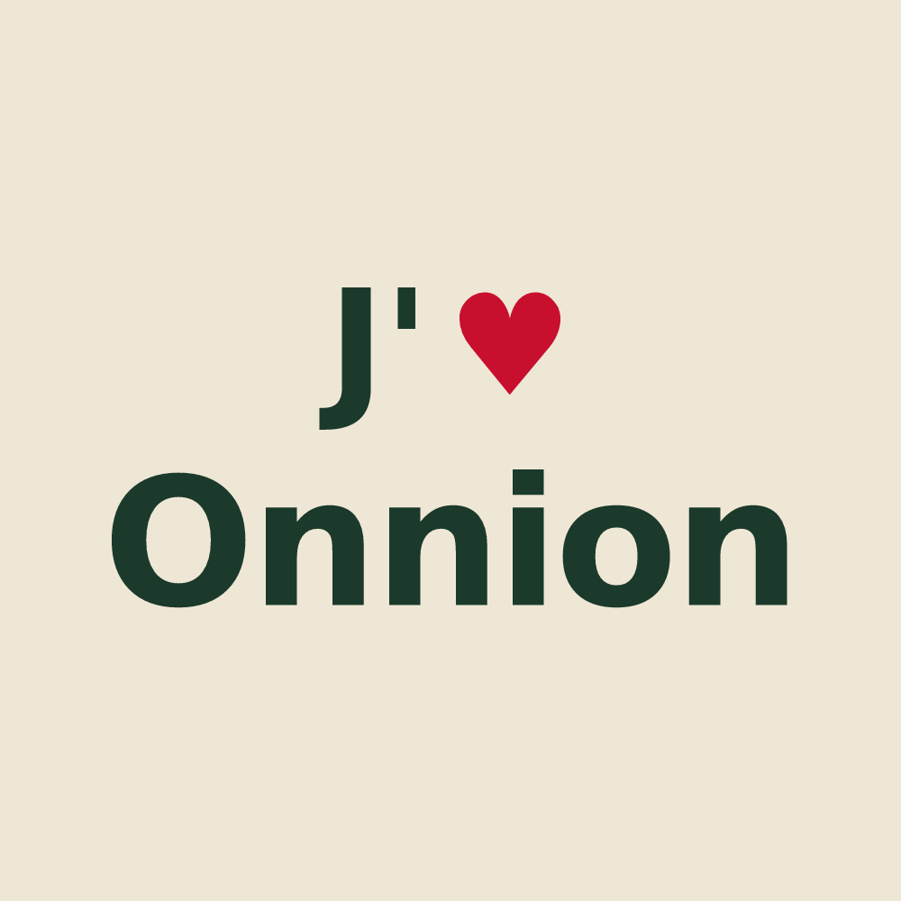 Tote bag personnalisé Onnion — design J'aime Onnion