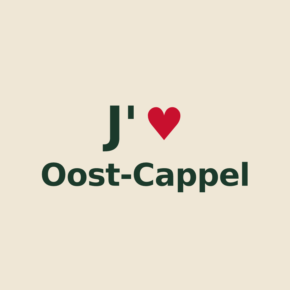 Tote bag personnalisé Oost-Cappel — design J'aime Oost-Cappel