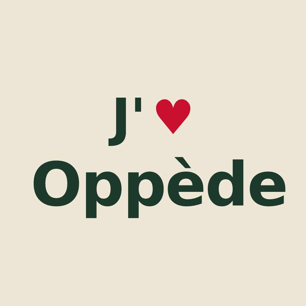 Tote bag personnalisé Oppède — design J'aime Oppède