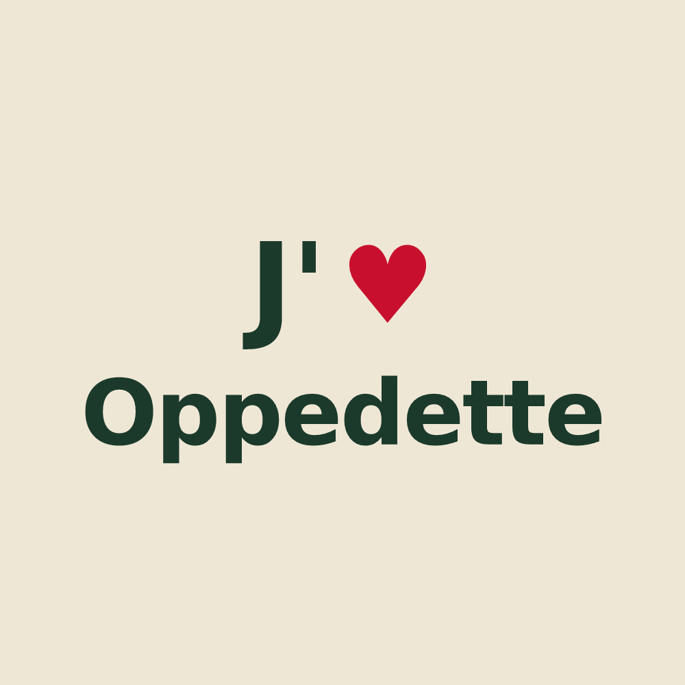 Tote bag personnalisé Oppedette — design J'aime Oppedette