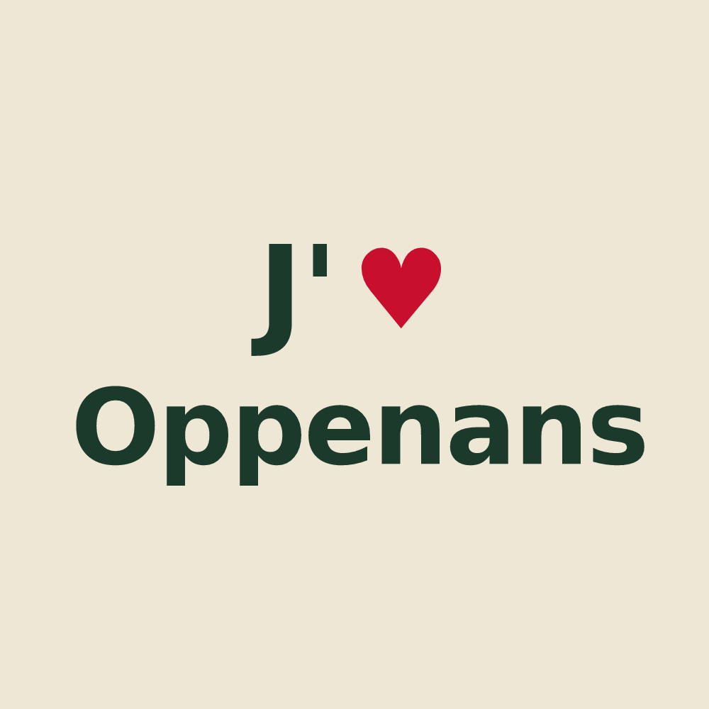 Tote bag personnalisé Oppenans — design J'aime Oppenans