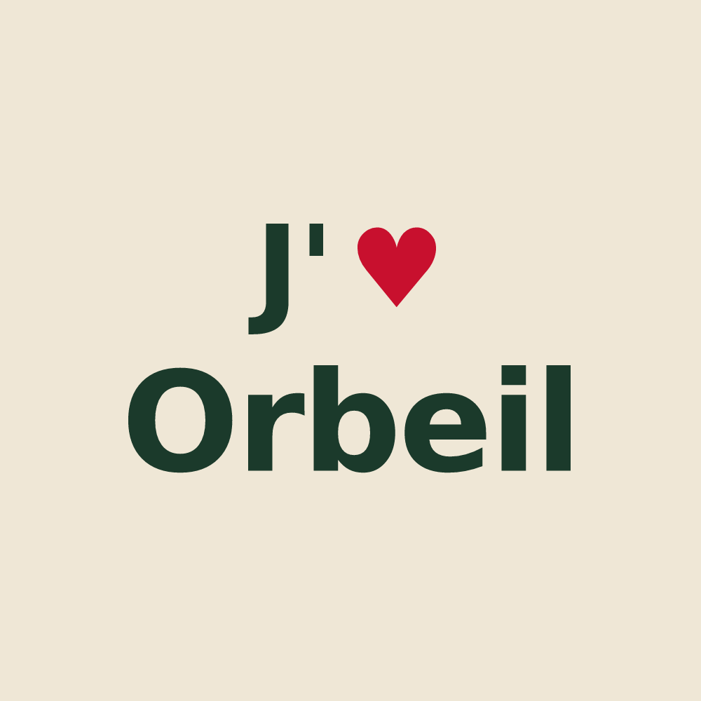 Tote bag personnalisé Orbeil — design J'aime Orbeil