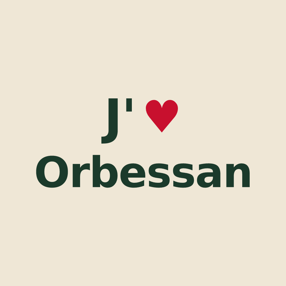 Tote bag personnalisé Orbessan — design J'aime Orbessan