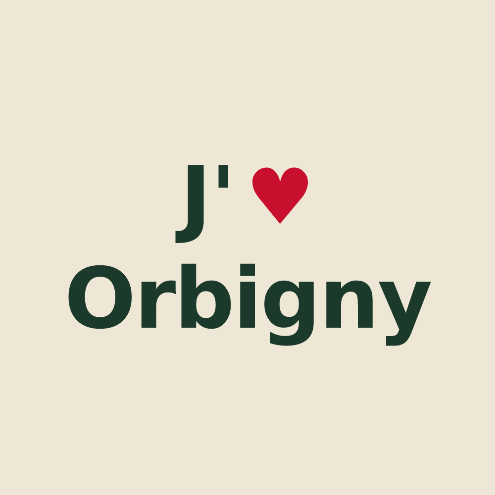 Tote bag personnalisé Orbigny — design J'aime Orbigny