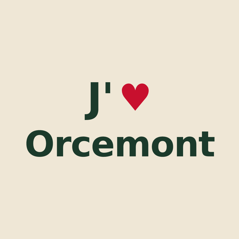 Tote bag personnalisé Orcemont — design J'aime Orcemont