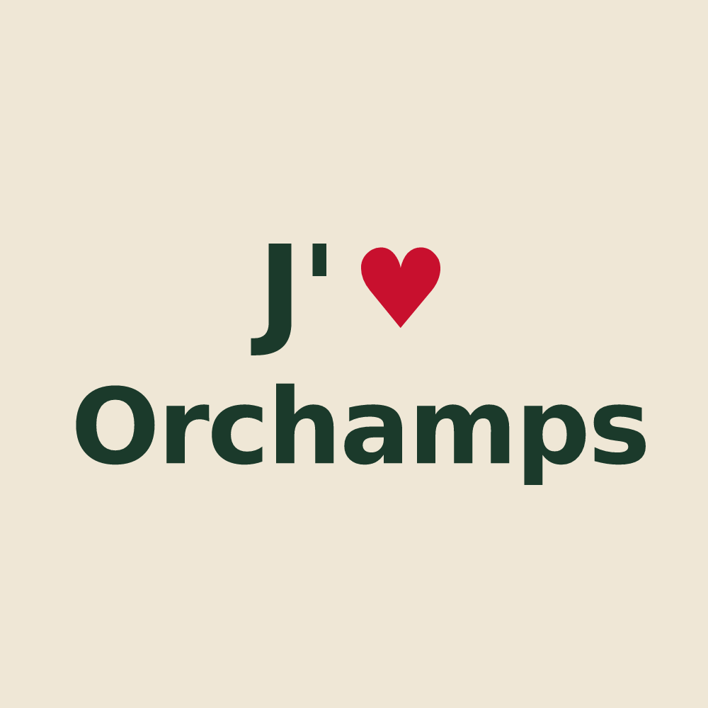 Tote bag personnalisé Orchamps — design J'aime Orchamps