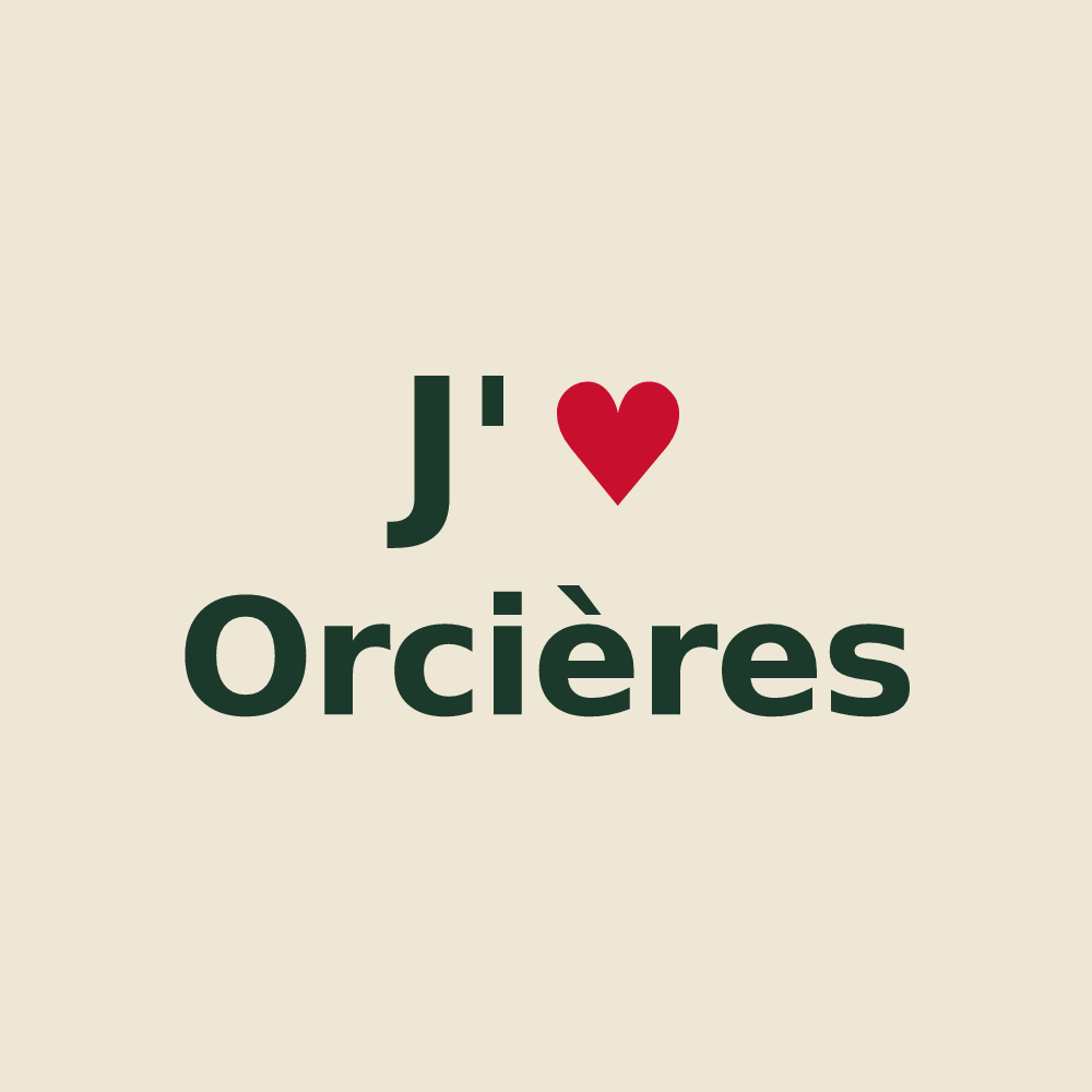 Tote bag personnalisé Orcières — design J'aime Orcières