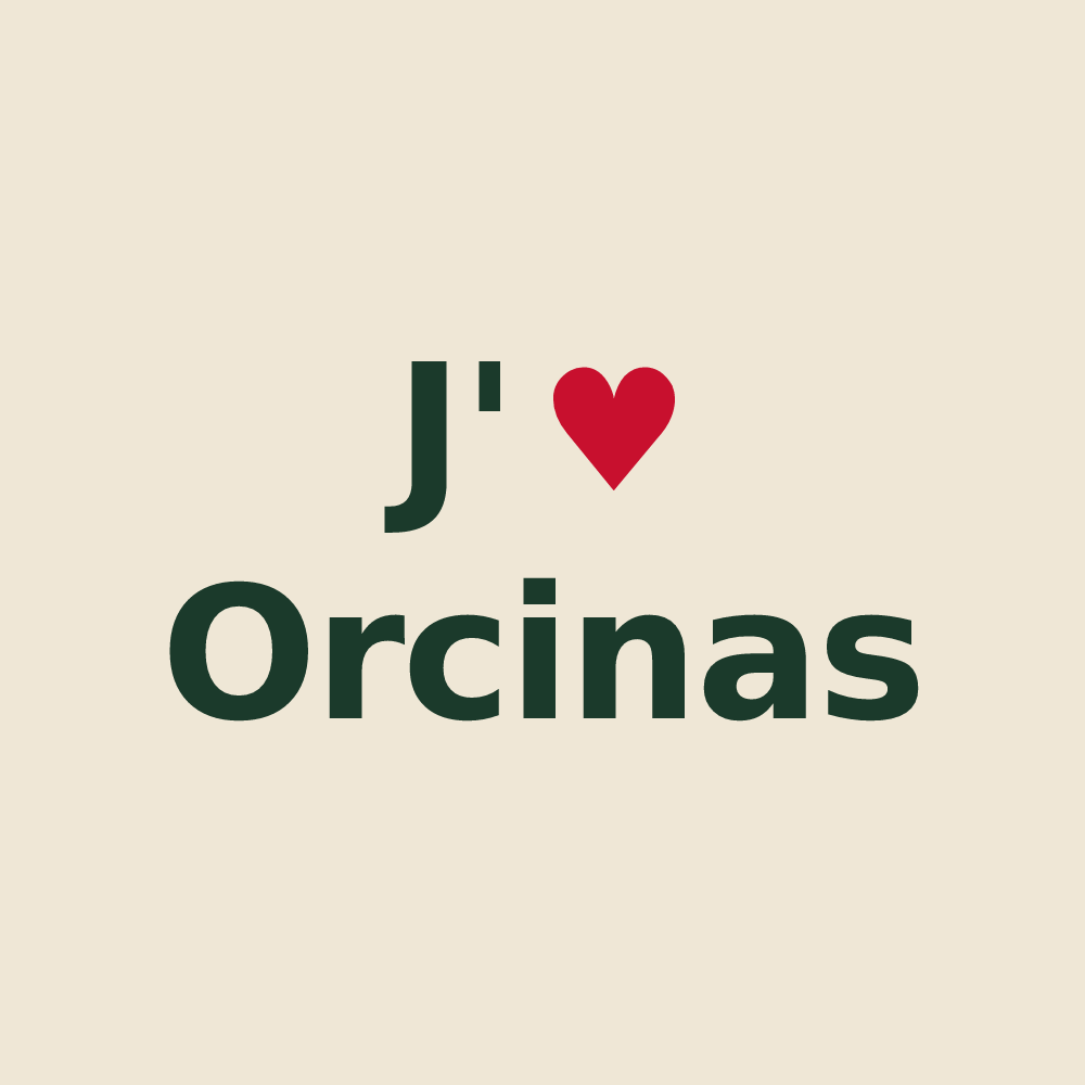 Tote bag personnalisé Orcinas — design J'aime Orcinas