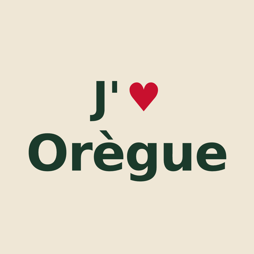 Tote bag personnalisé Orègue — design J'aime Orègue
