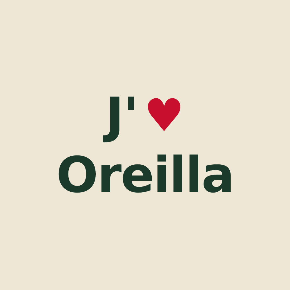 Tote bag personnalisé Oreilla — design J'aime Oreilla