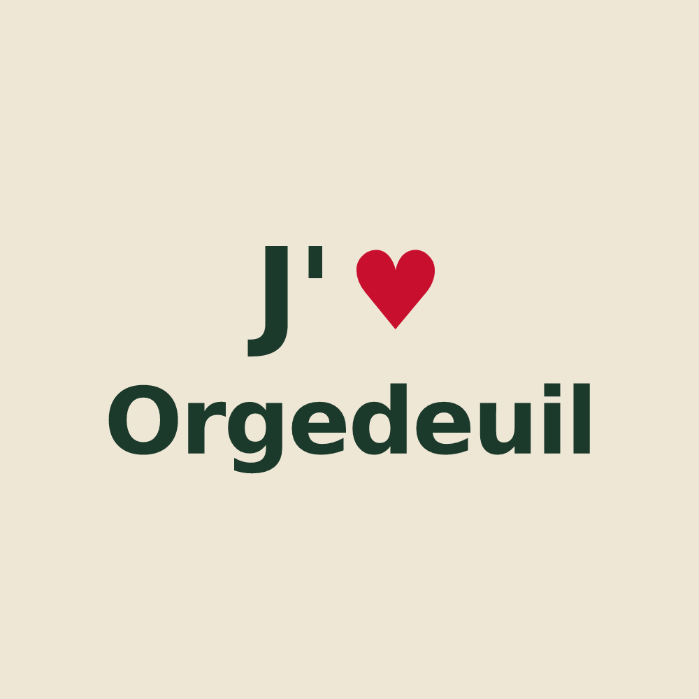 Tote bag personnalisé Orgedeuil — design J'aime Orgedeuil