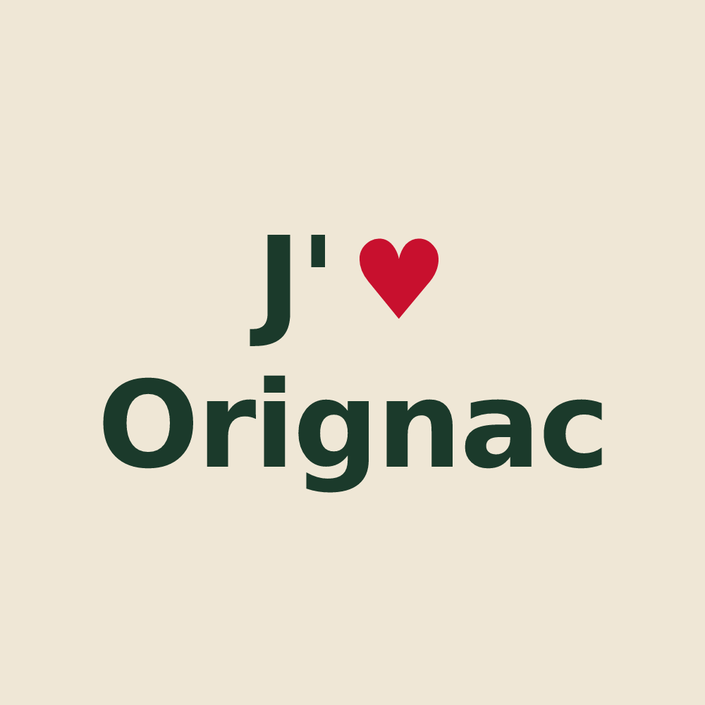 Tote bag personnalisé Orignac — design J'aime Orignac