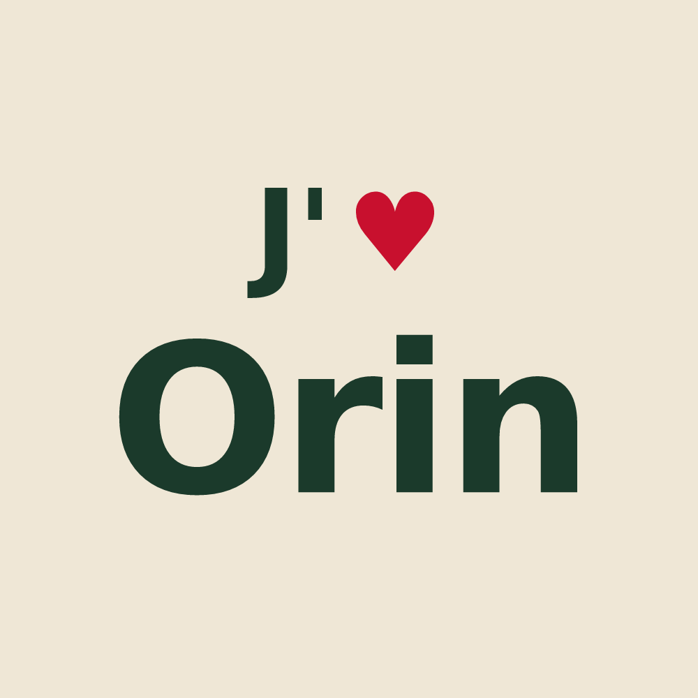 Tote bag personnalisé Orin — design J'aime Orin