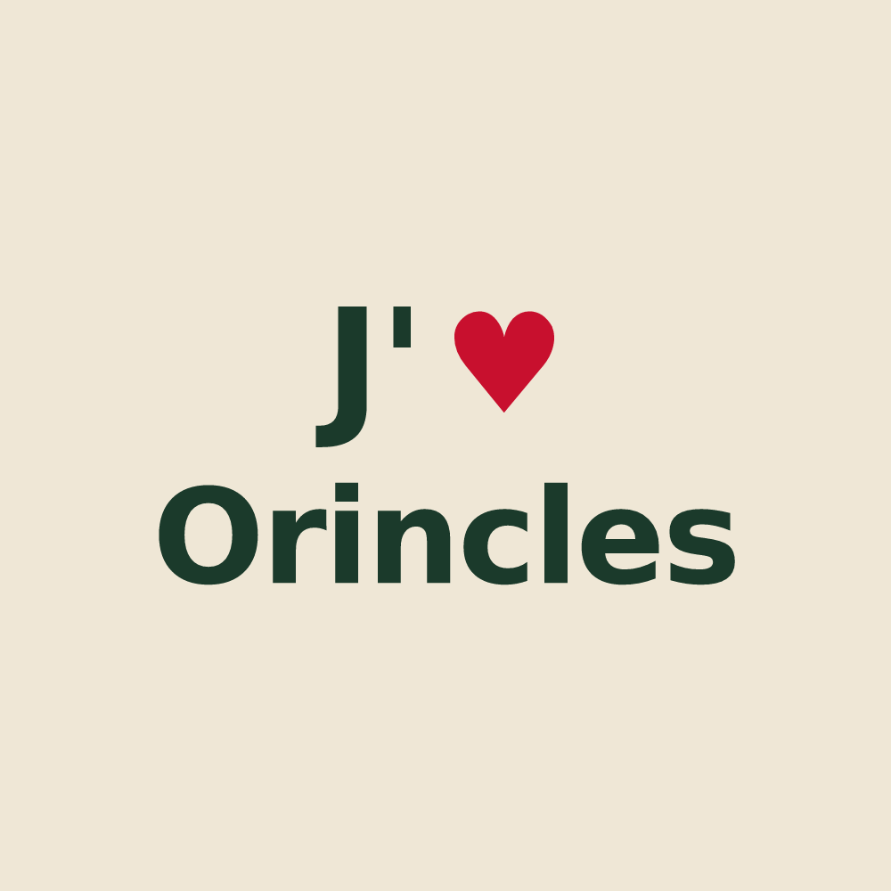 Tote bag personnalisé Orincles — design J'aime Orincles