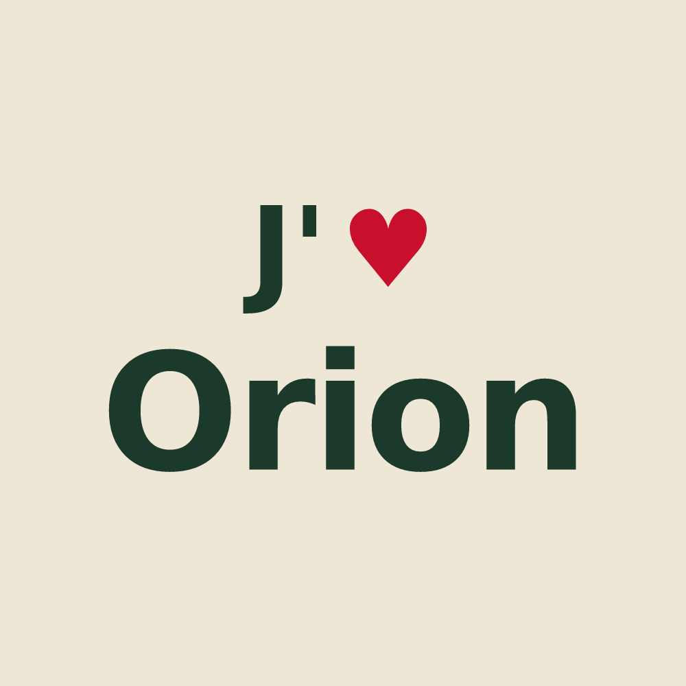 Tote bag personnalisé Orion — design J'aime Orion