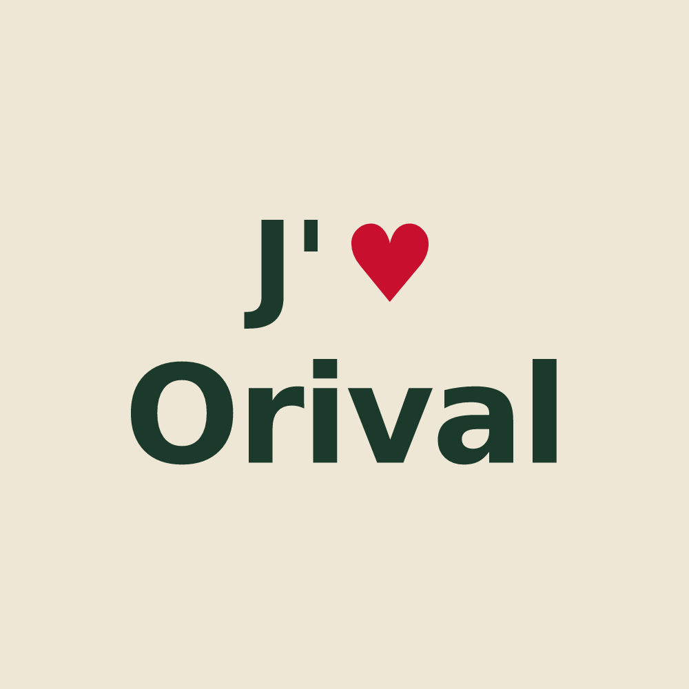 Tote bag personnalisé Orival — design J'aime Orival