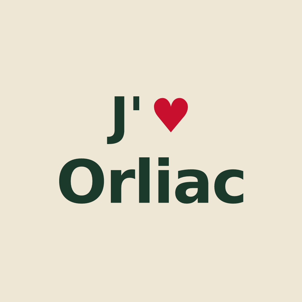 Tote bag personnalisé Orliac — design J'aime Orliac