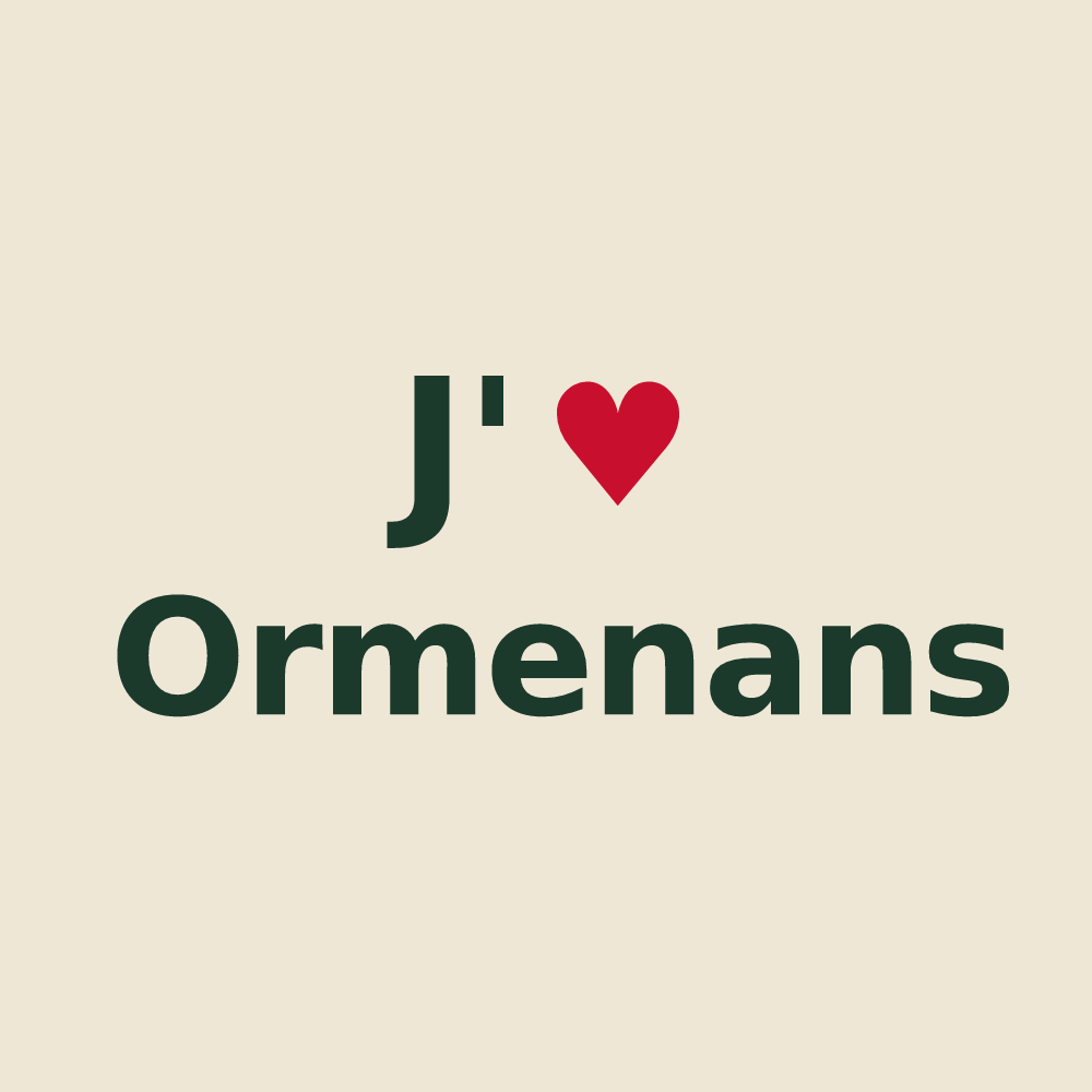 Tote bag personnalisé Ormenans — design J'aime Ormenans