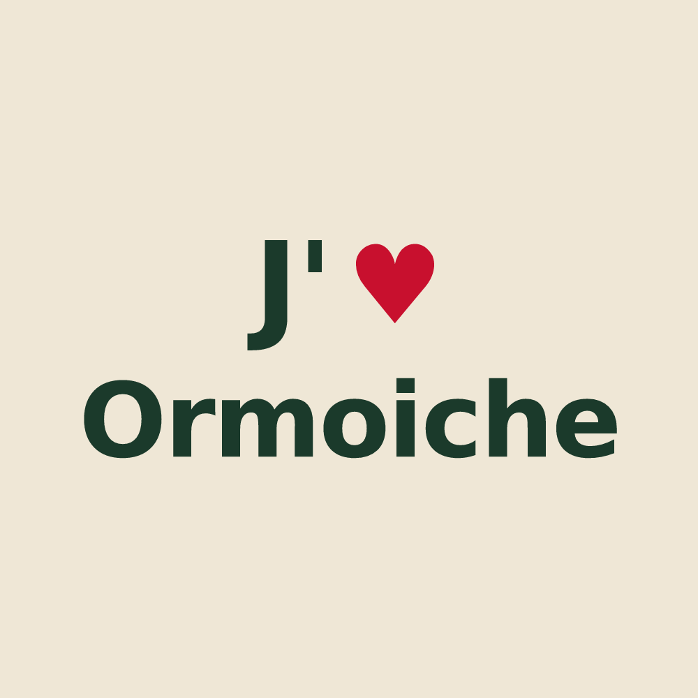 Tote bag personnalisé Ormoiche — design J'aime Ormoiche