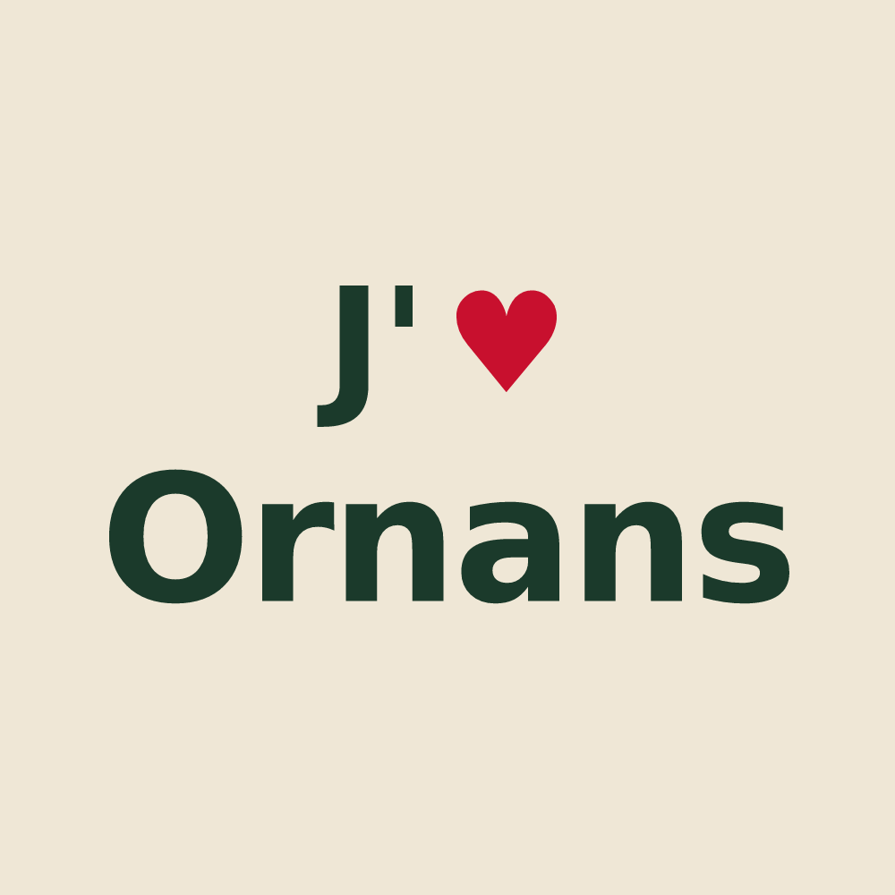 Tote bag personnalisé Ornans — design J'aime Ornans