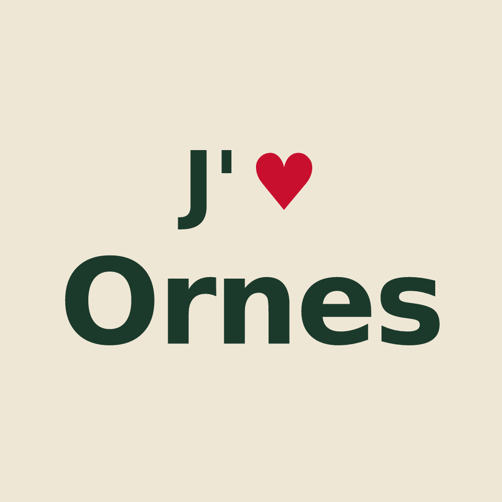 Tote bag personnalisé Ornes — design J'aime Ornes