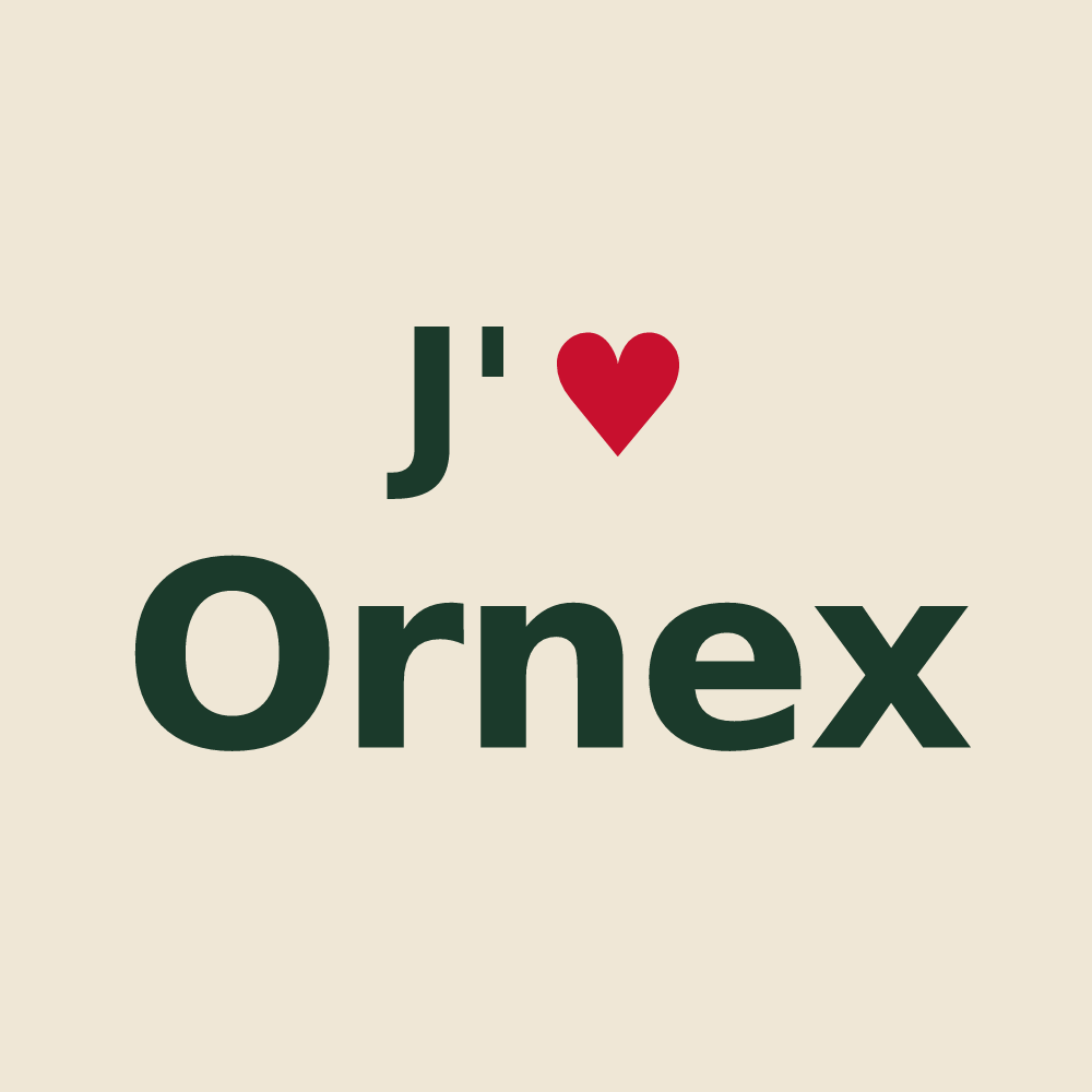 Tote bag personnalisé Ornex — design J'aime Ornex