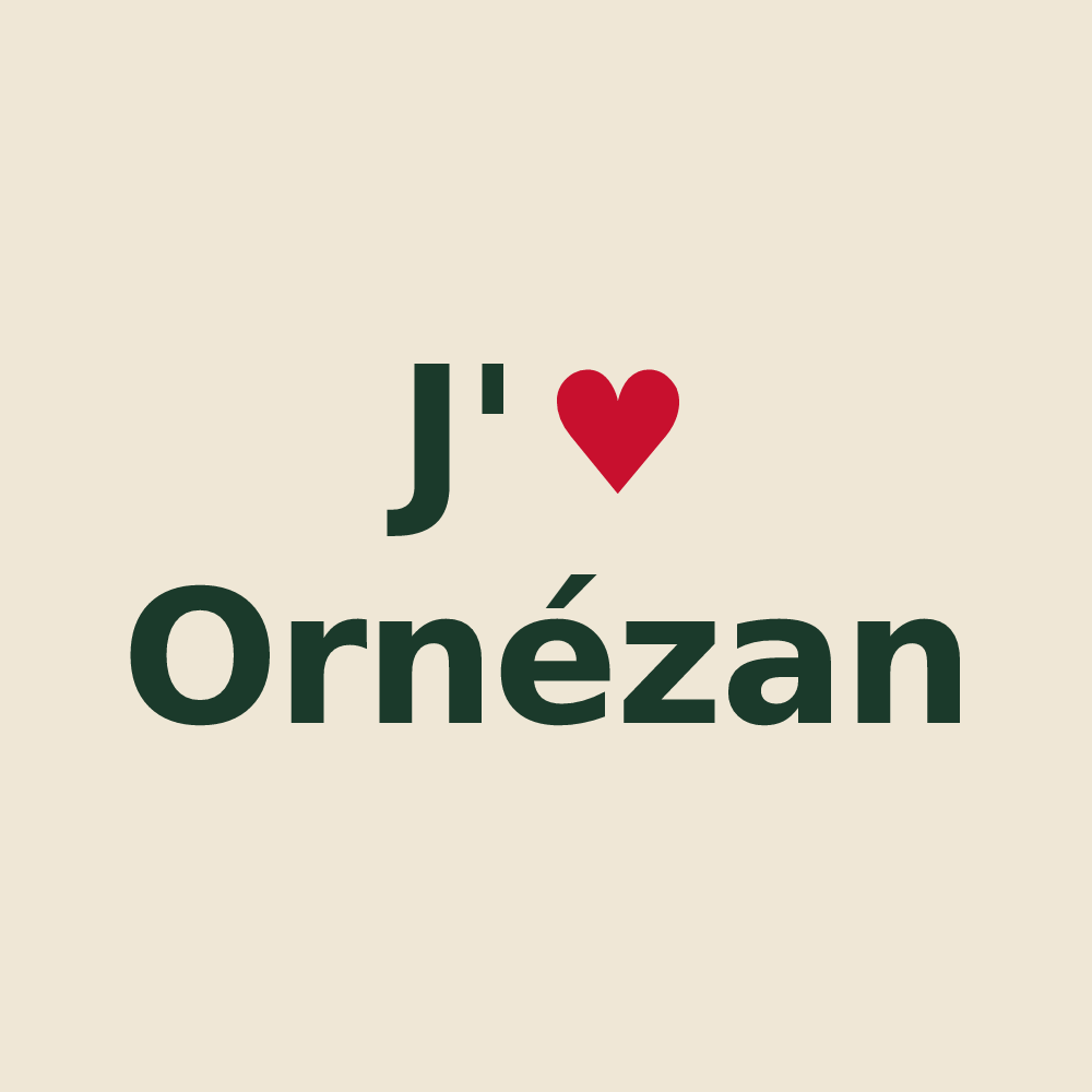 Tote bag personnalisé Ornézan — design J'aime Ornézan