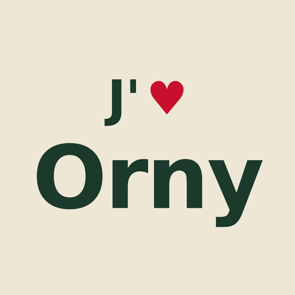 Tote bag personnalisé Orny — design J'aime Orny