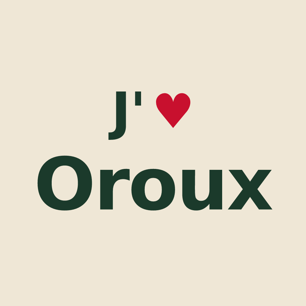 Tote bag personnalisé Oroux — design « J'aime Oroux » imprimé sur le tote bag