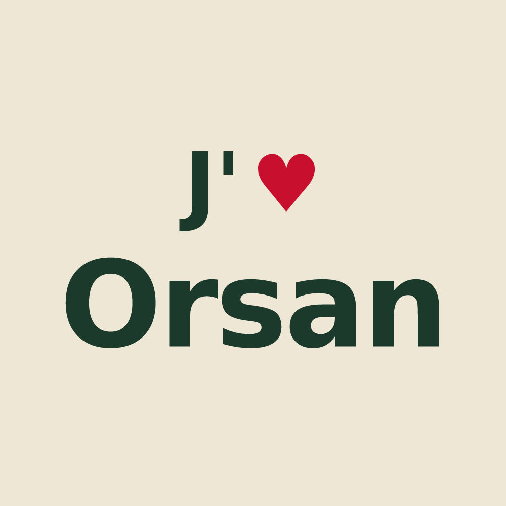 Tote bag personnalisé Orsan — design J'aime Orsan