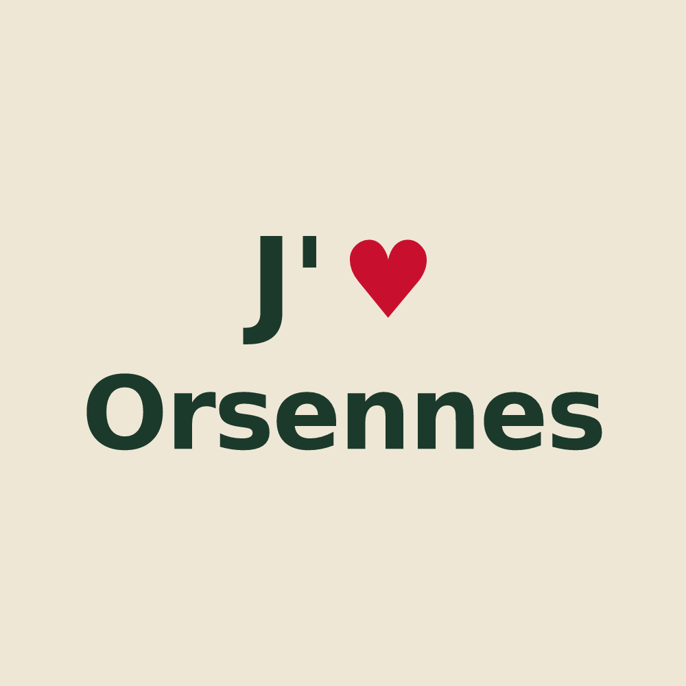 Tote bag personnalisé Orsennes — design J'aime Orsennes