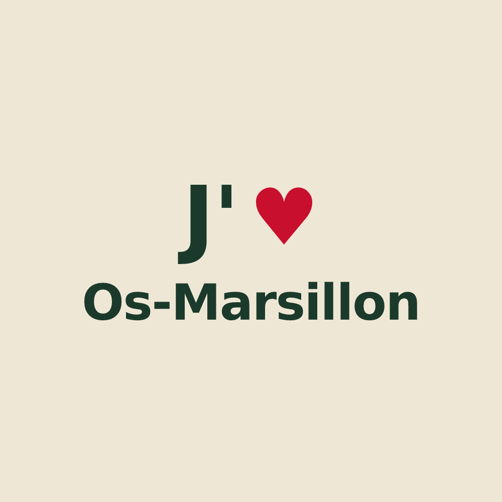 Tote bag personnalisé Os-Marsillon — design J'aime Os-Marsillon