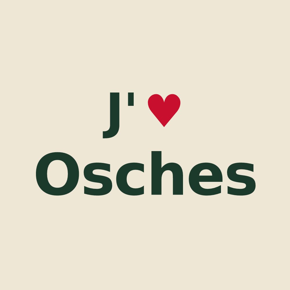 Tote bag personnalisé Osches — design « J'aime Osches » imprimé sur le tote bag