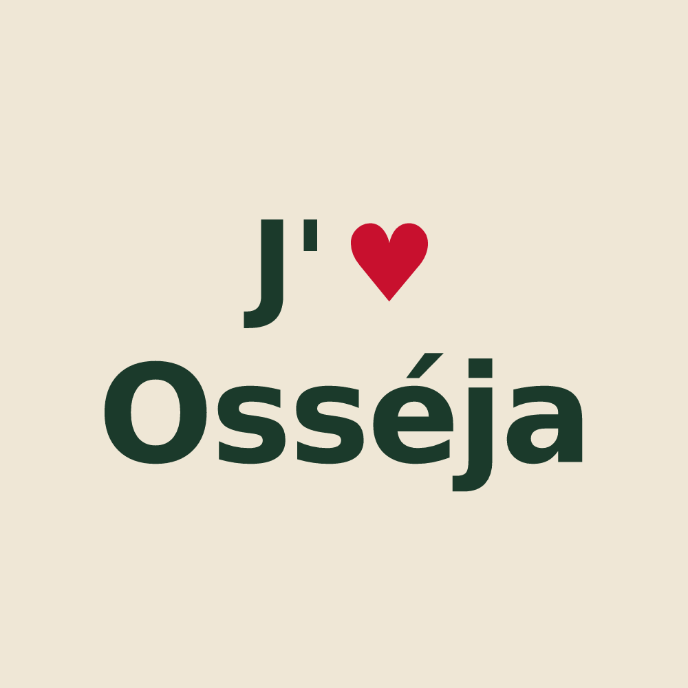 Tote bag personnalisé Osséja — design J'aime Osséja