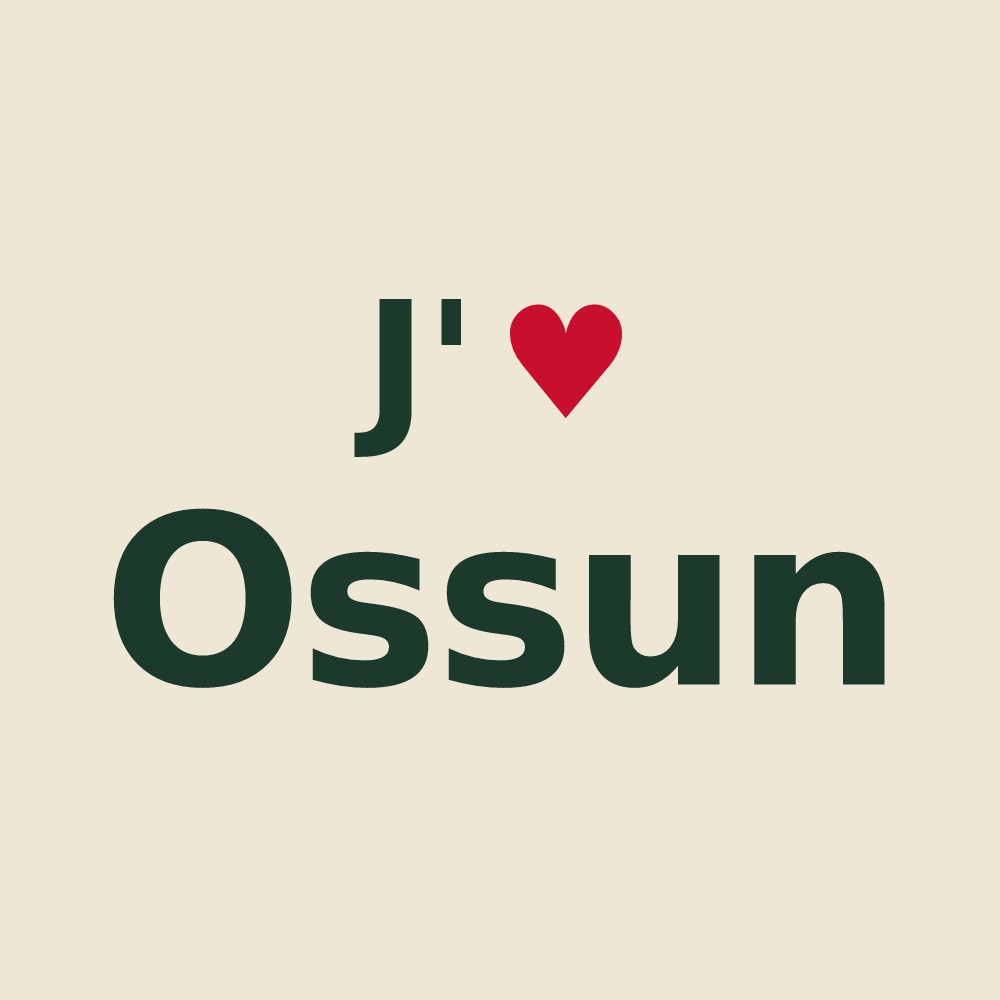 Tote bag personnalisé Ossun — design J'aime Ossun