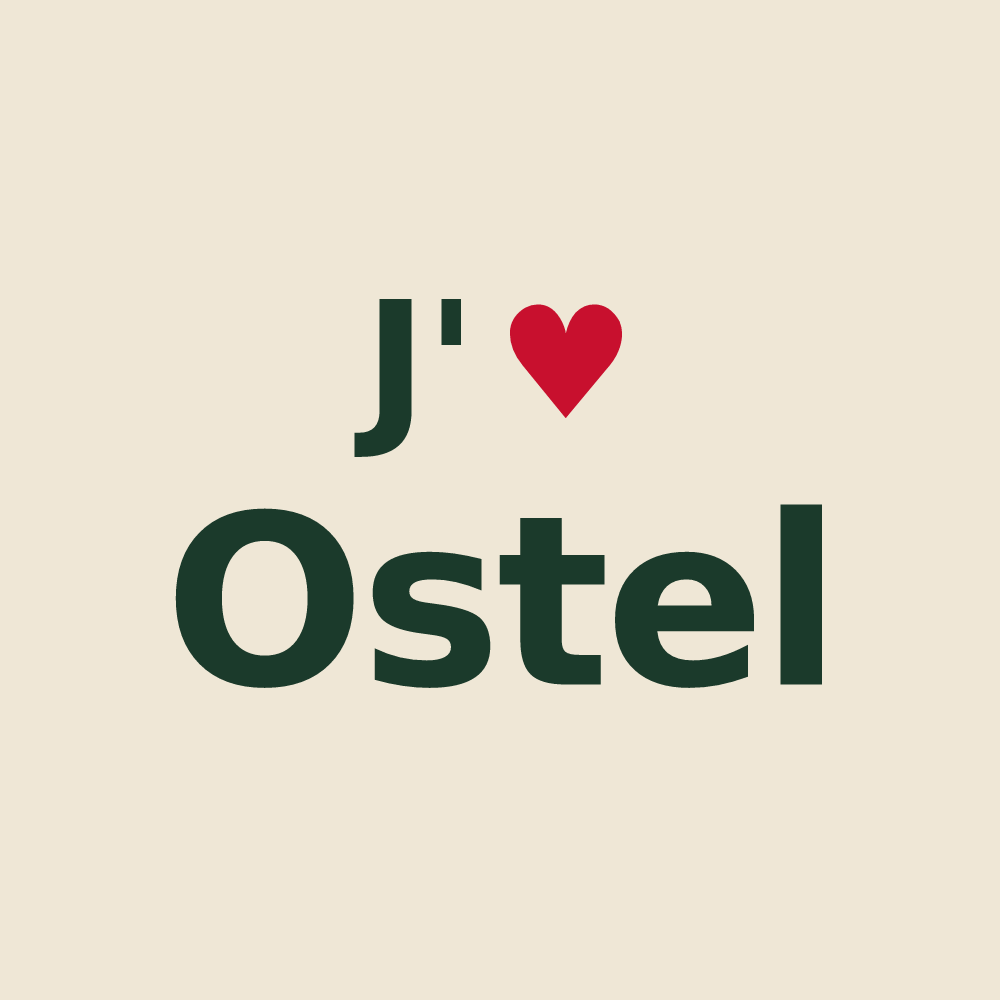 Tote bag personnalisé Ostel — design J'aime Ostel