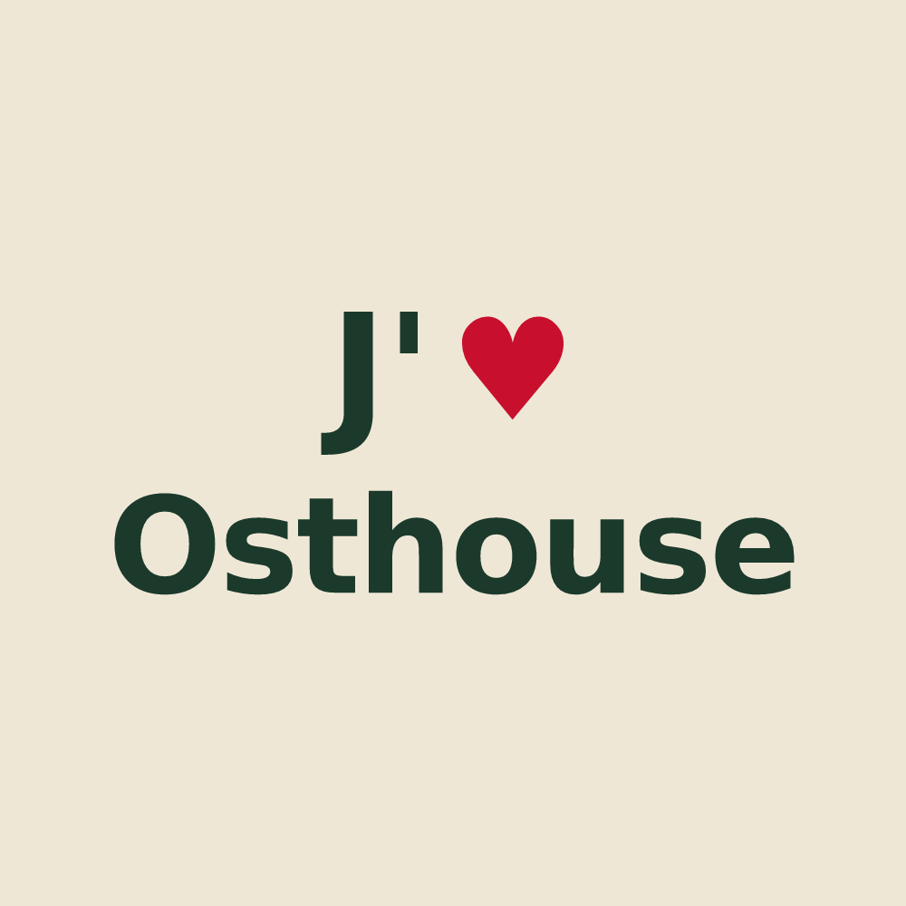 Tote bag personnalisé Osthouse — design J'aime Osthouse