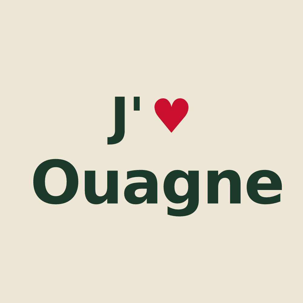 Tote bag personnalisé Ouagne — design J'aime Ouagne