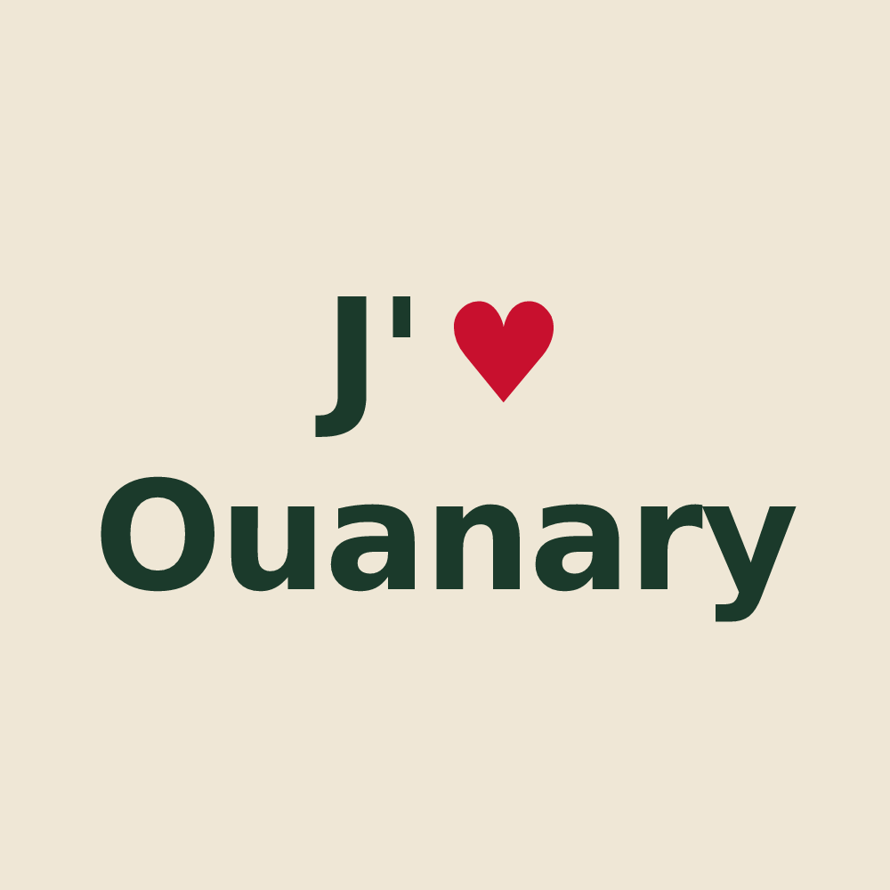 Tote bag personnalisé Ouanary — design J'aime Ouanary