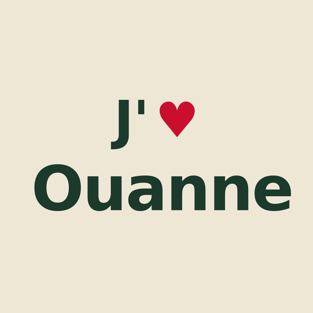 Tote bag personnalisé Ouanne — design J'aime Ouanne